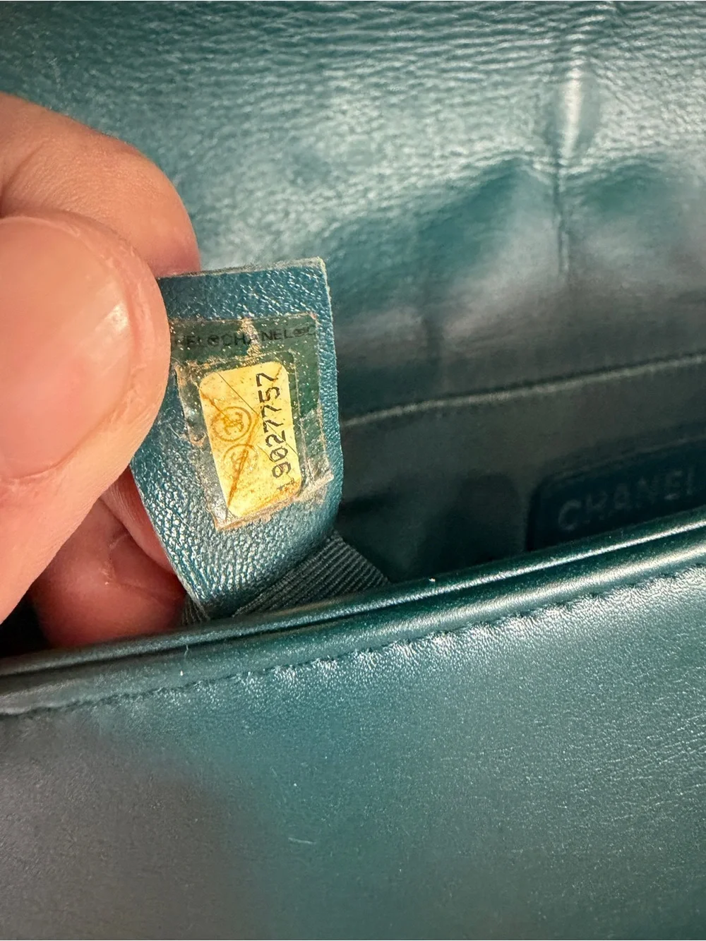 CHANEL Quilted Crossbody Bag in Teal with Gold Hardware